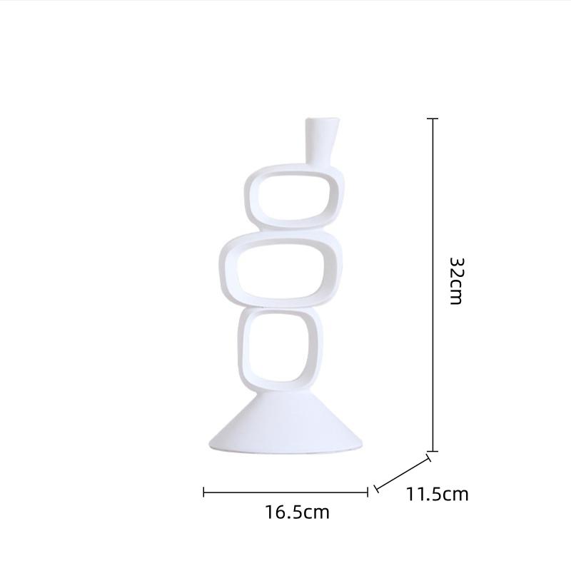 Resin Candlestick Geometric Hollowed Candle Holder Elliptical Circle Candle Stick Holder Wedding Centerpieces Home Decoration