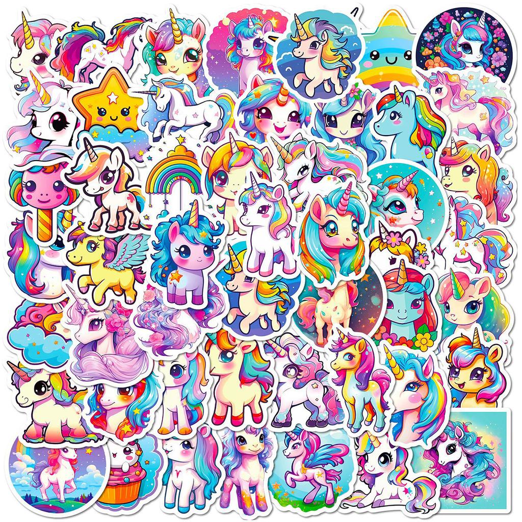 50 Stickers Children Cartoon Doodle Cute Animals DIY Water Cup Suitcase Ins Sticker Bag