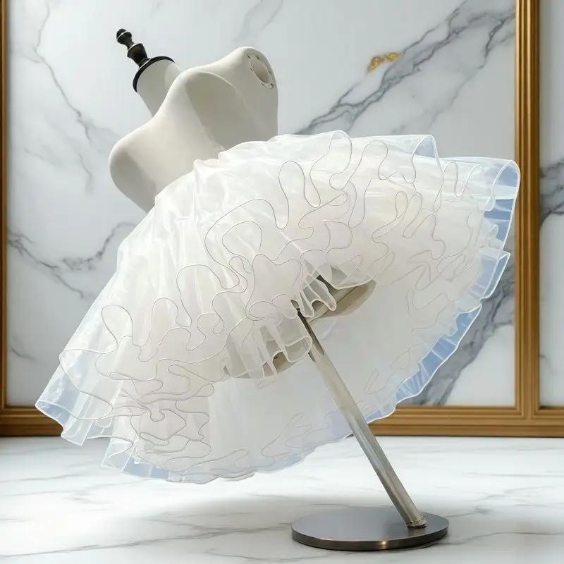 Jupon Soucoupe Volante Lolita - Crinoline Sans Baleines Volume Maximum, Jupon Invisible Sans Fil pour OP/JSK Gothic Sweet Quotidien