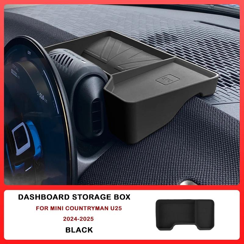 For Mini Cooper U25 Countryman Car Dashboard Storage Box Central Control Storage Wireless Charging Silicone Pad Auto Accessories