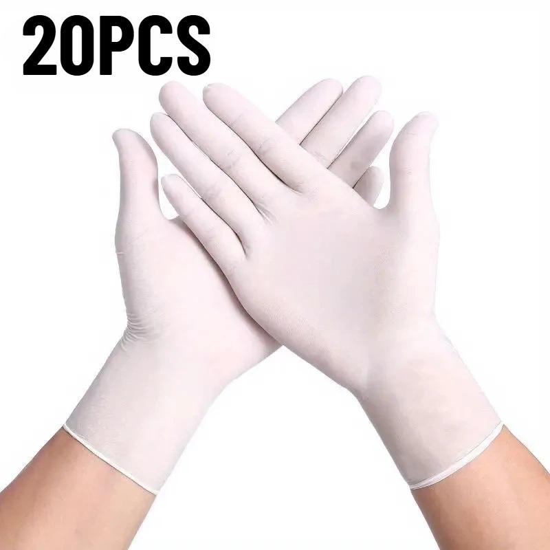 

20/50/100PCS Disposable White Nitrile Gloves Household Cleaning Gloves Kitchen Dishwashing Hairdressing Manicure Painting Tools S