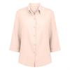 Womens Button Down Shirts 3/4 Sleeve Casual Collared Shirt Loose Blouses Solid Color Tops With Pocket