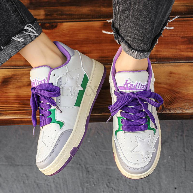 Women Shoes for Men Tennis Retro Y2K Star Punk Skateboard Shoes Fashion Male Sneakers Couples Gym Outdoor Sports Casual Shoe