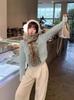 Women's Gray Little Bear Sweater: High-End Korean-Style Knit Top for Autumn/Winter 2025.