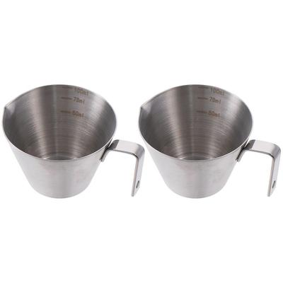 1/2pcs Stainless Steel Measuring Cup Silver Coffee Liquid Cup Cleanable Espresso Shot Cups  Coffee