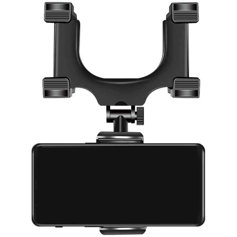 

Держатель для телефона в зеркало заднего вида для автомобиля Свободная регулировка вращения Крепление для телефона Стабильный захват Кронштейн для навигации для смартфона чёрный