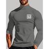 Polyester Men's Mock Neck Long Sleeve, Ideal for Daily Casual Outfits