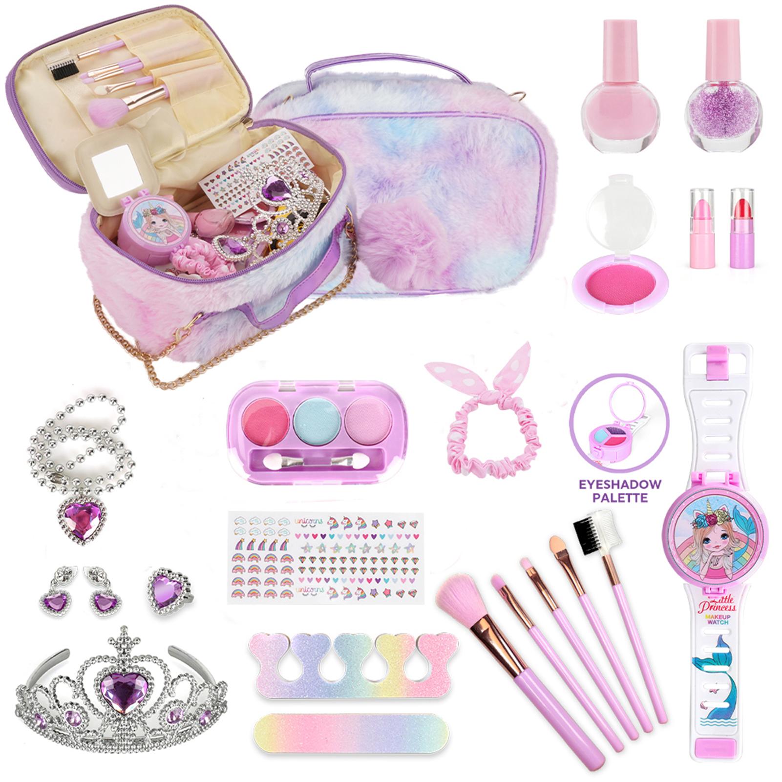 29pcs Girls Makeup Kits for Kids Children s Makeup Sets Girls Princess Make Up Bag Nontoxic Cosmetics Kits Toys Makeup Buty Toys Christmas Gift Birthd
