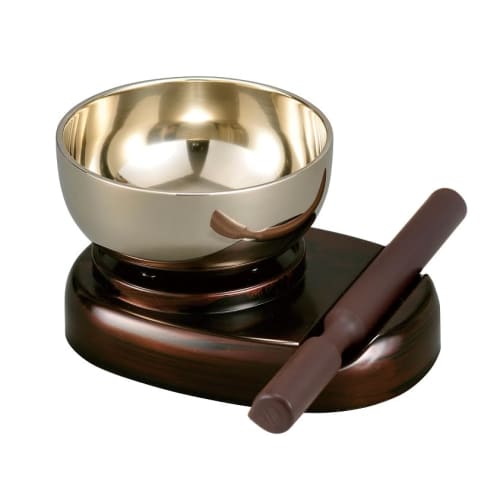 Sunmany Mini Orin Set: Authentic and Easy-to-Use, 2.3-inch (7.0cm) Diameter x 6.0cm Height. Made in Japan. Perfect for Buddhist Altars, Buddhist Altar