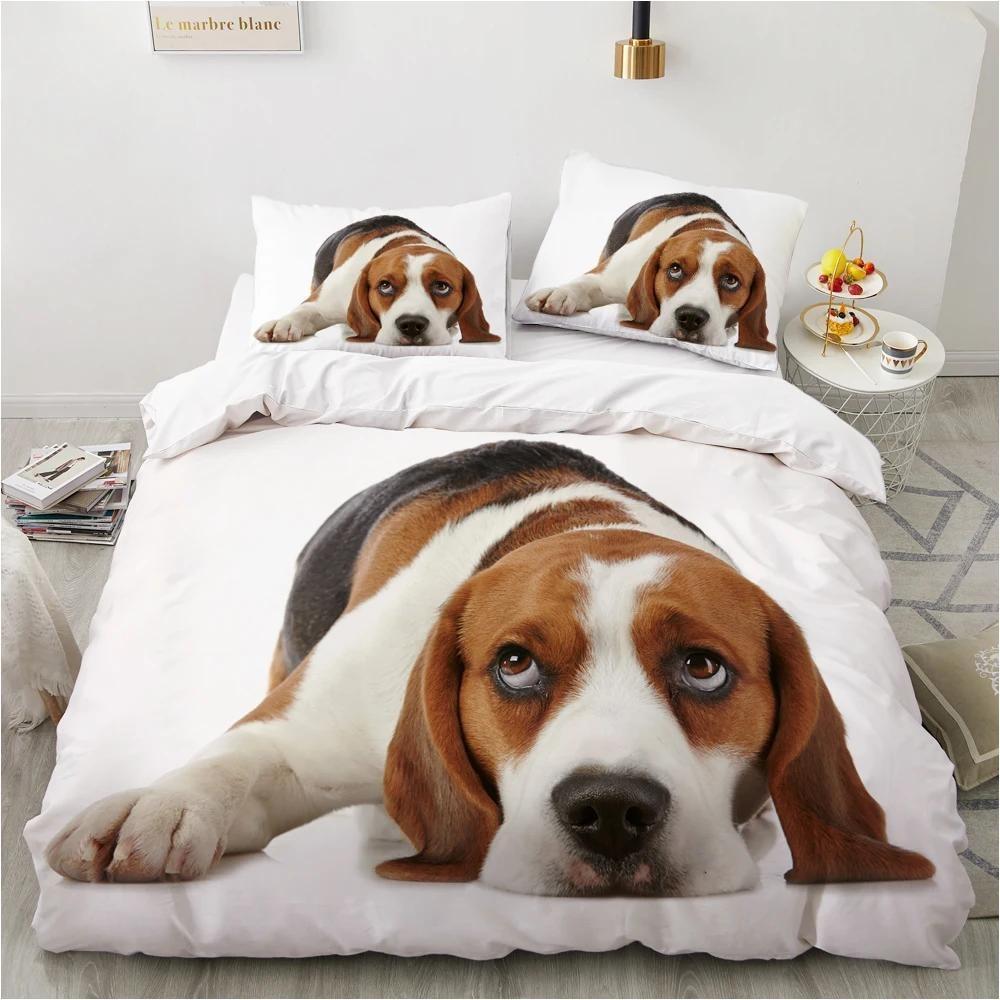 Luxury 3D Pet Dog Printed Bedding Set Single and Double Queen King Size Double Bed Duvet Cover Comfortable Pillowcase/duvet Cover Teen Gift