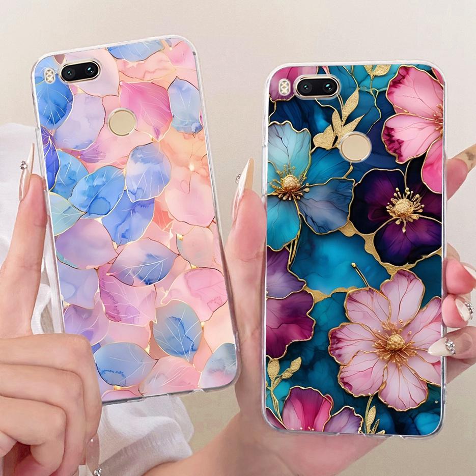 For Xiaomi Mi A1 Case Mi5X Luxury Flowers Butterfly Painted Cover Soft Silicone Phone Case For Xiaomi Mi 5X MiA1 Back Cover Bags