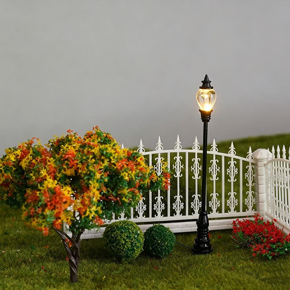 White/Warm Light Sand Table Model Streetlights Plastic Miniature Courtyard Road Lamp Model