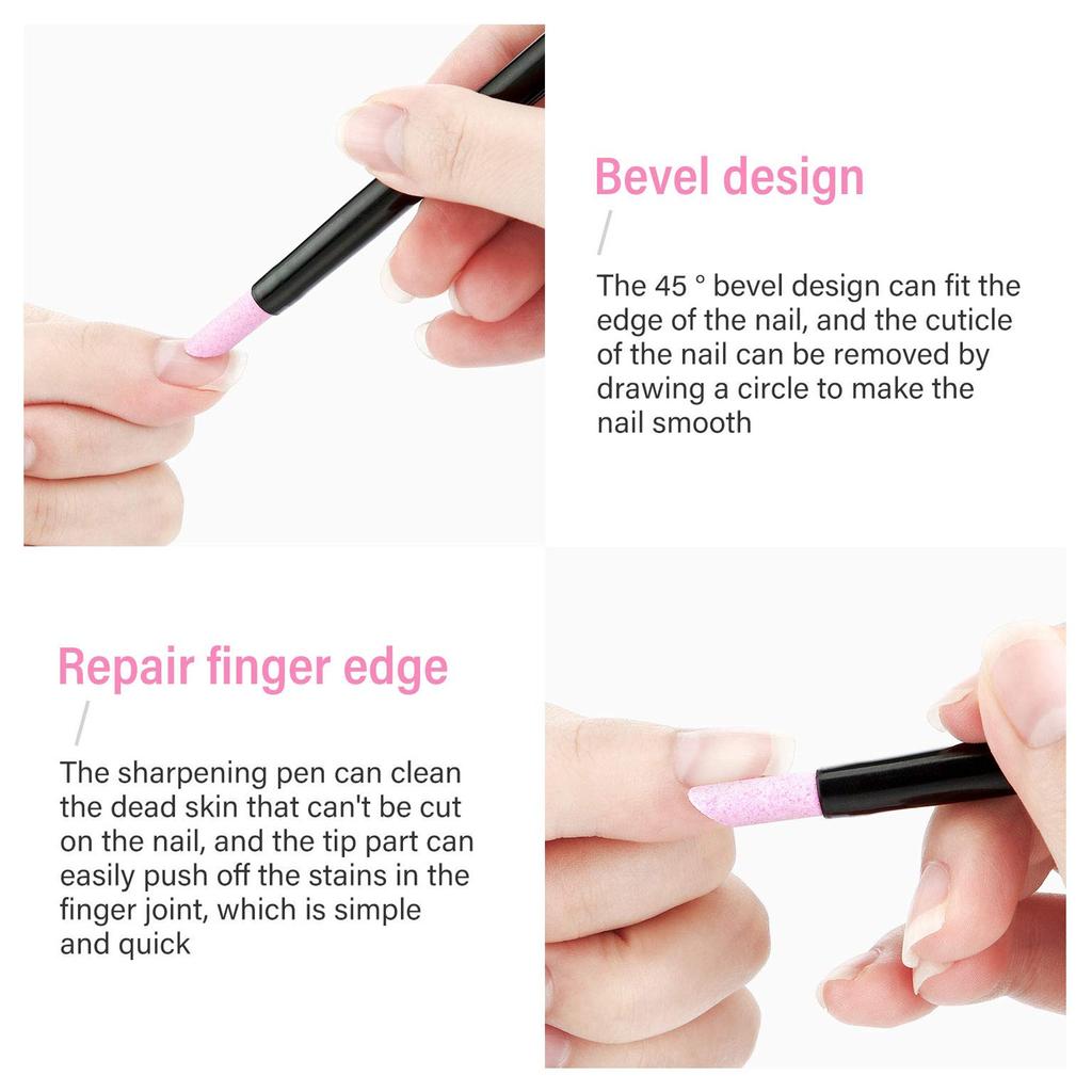 Nail Art Quartz Stone Polishing Pen Exfoliating Cuticle Pusher Manicure Grinding Rod 5pcs Quartz Scrub Pen Nail Art Cuticle Push