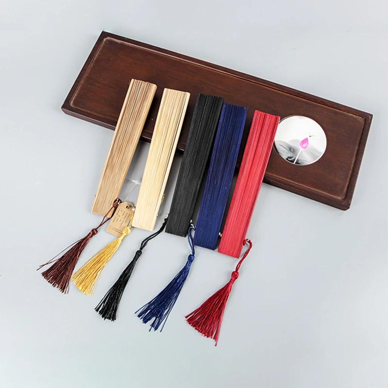 Elegant Bamboo Hand Fan Folding with Tassel Women Girls Summer Party Wedding Birthday Dance Gift Perfect for Hanfu Cheongsam