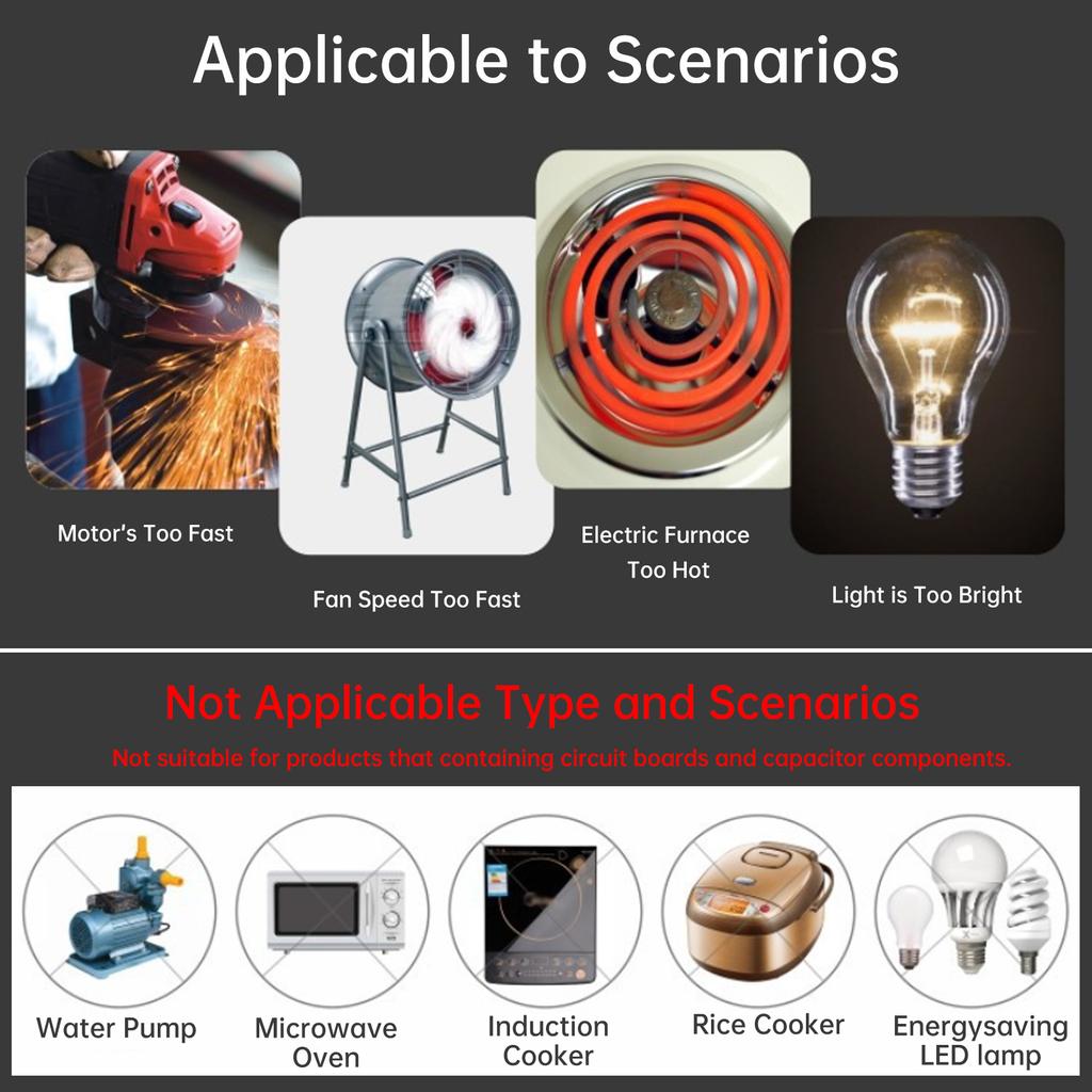 AC Motor Stepless Speed Controller 100-120V 220-240V 15A 10A 4000W Variable Frequency Drive for Power Tools with Overload Protection LED Display