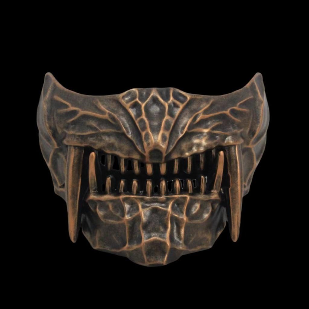 Party Resin Prajna Mask With Long Tooth Design For Halloween And Holiday Events