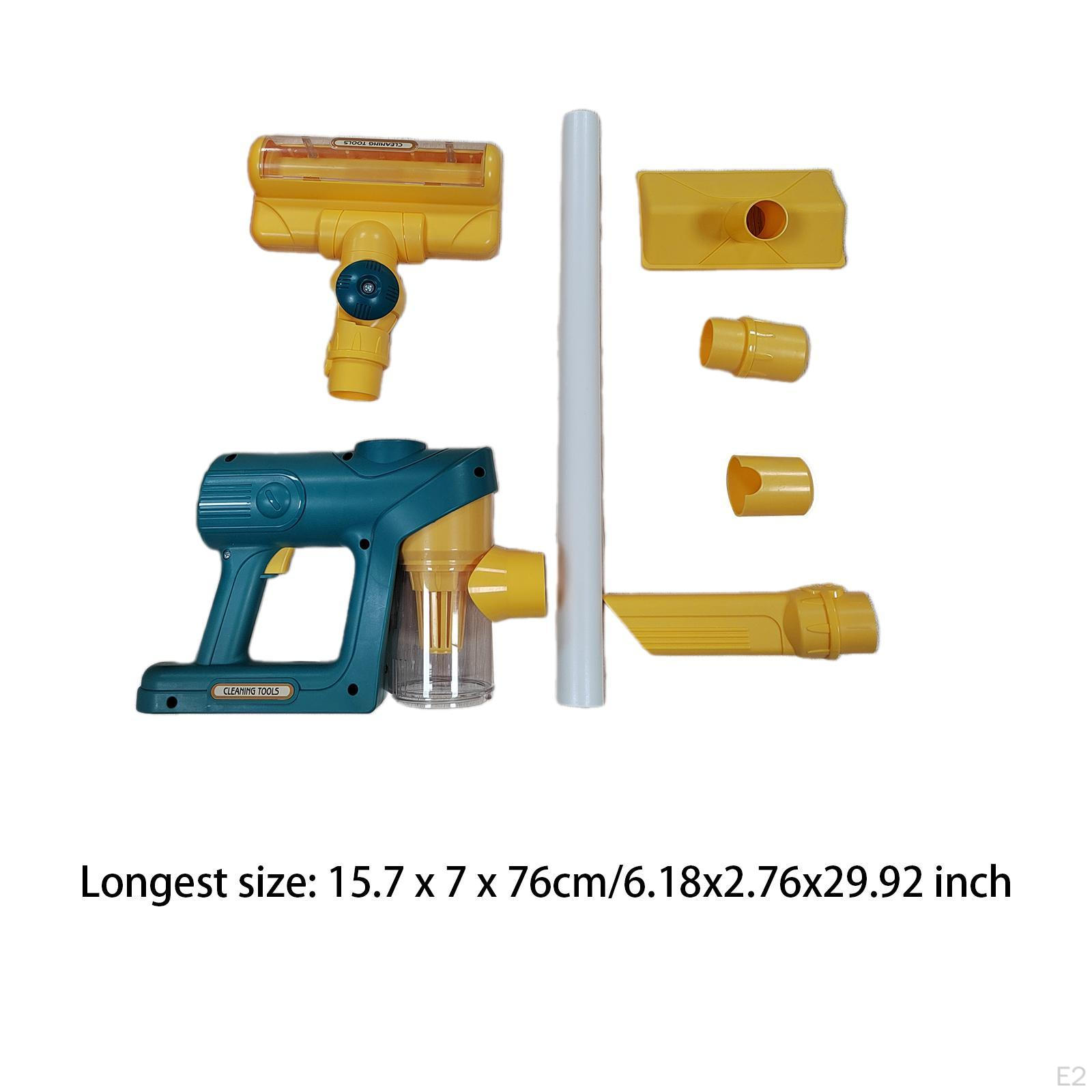 Детский игрушечный пылесос для занятий по ведению домашнего хозяйства и уборке розовый — фото 6