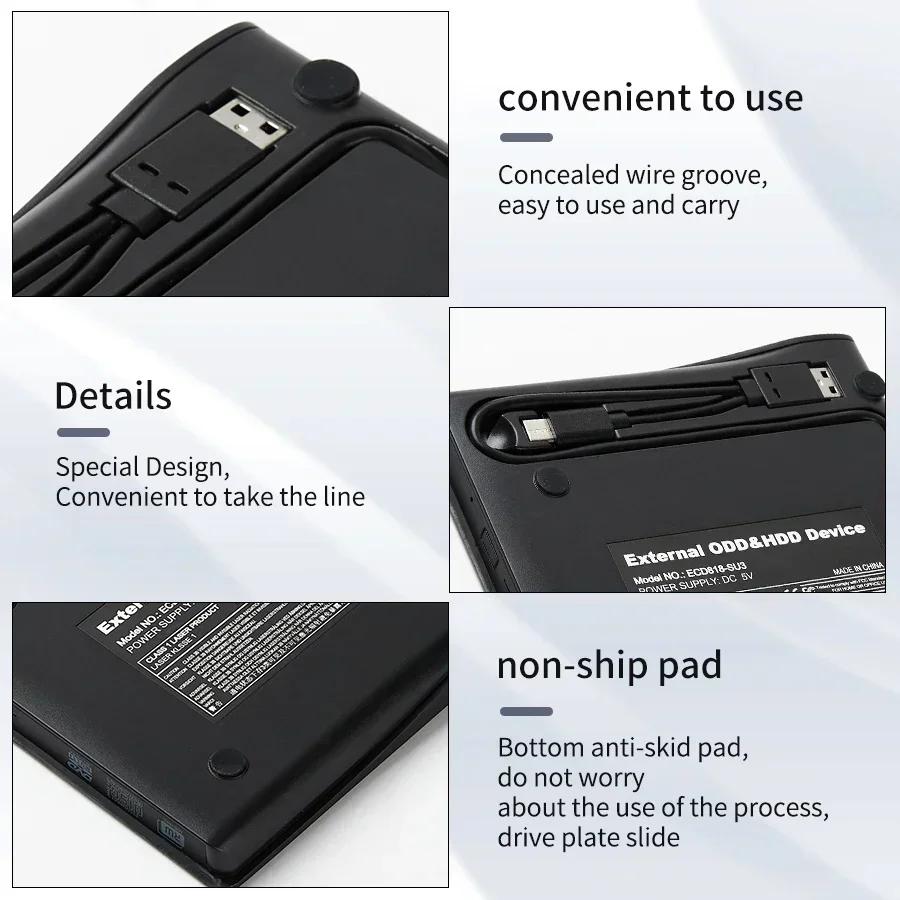 External DVD RW CD Writer USB 3.0 DVD Recorder Portable Slim Optical Drive Burner Reader Player Tray Type Portable For PC Laptop