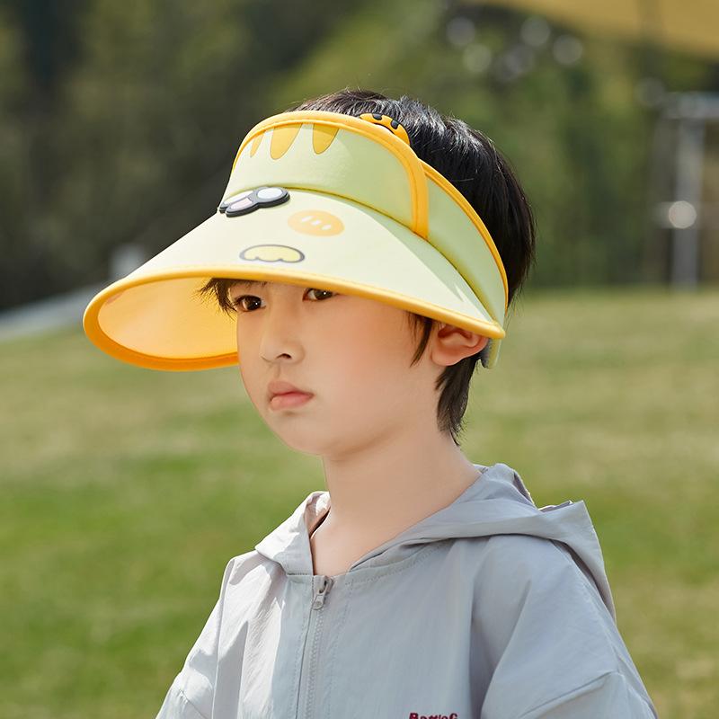 1142 Cute Cartoon Children's Hats Boys and Girls Summer Outdoor Sun Protection Visor Hat Big Brim Empty Top Sun Hat