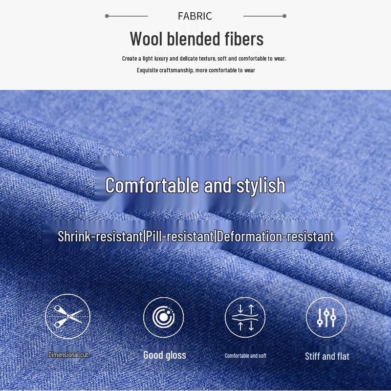 FIRS Men's Wool Blend Brushed Business Casual Long-Sleeve Shirt