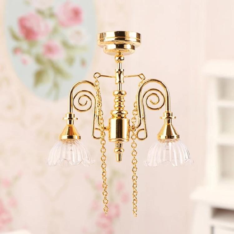 1:12 Dollhouses Living Room Ceiling Chandelier Kid LED Ceiling Lamp Toy Furniture Ceiling Light Dollhouses Accessories