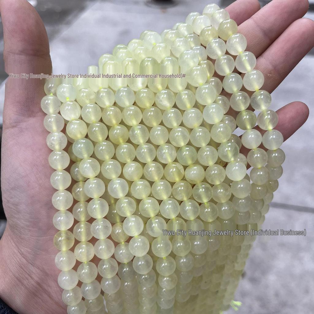 5A Grade Natural Xinshan Ice-Through Xiuyan Jade Round Beads for DIY Jewelry & Bracelets, Semi-Finished Accessories