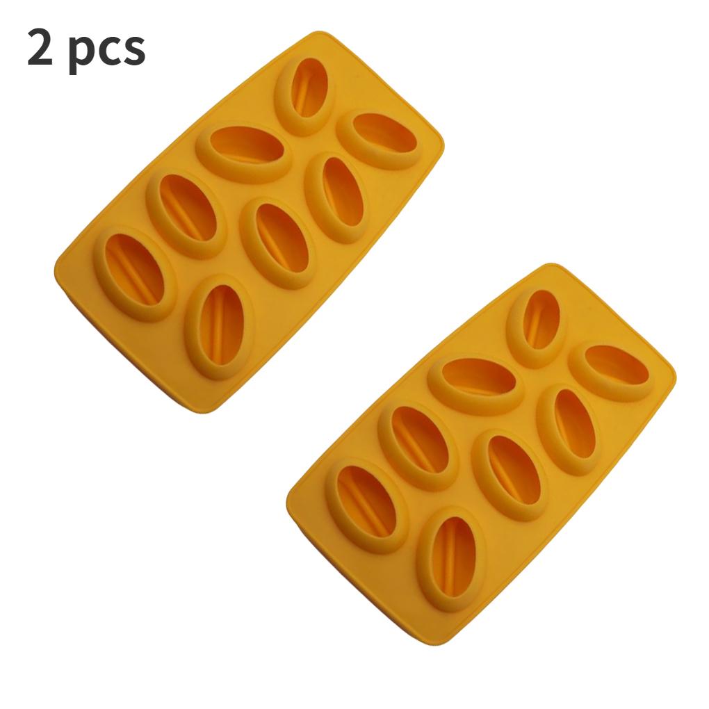 2 Pieces Coffee Bean Ice Cube Mold Chocolate Silicone Handmade Jelly Cake Multifunction Dishwasher Mould Coffee