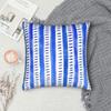 Watercolor Lines - Blue Square Pillow Case Polyester Cushions For Sofa Geometric Ink Blue Casual Cushion Covers