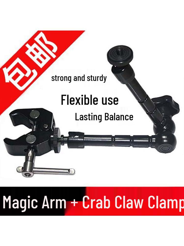 

11 and 7 Magic Arm Universal Mount with Large Crab Claw Clip and Hot Shoe Car Mount