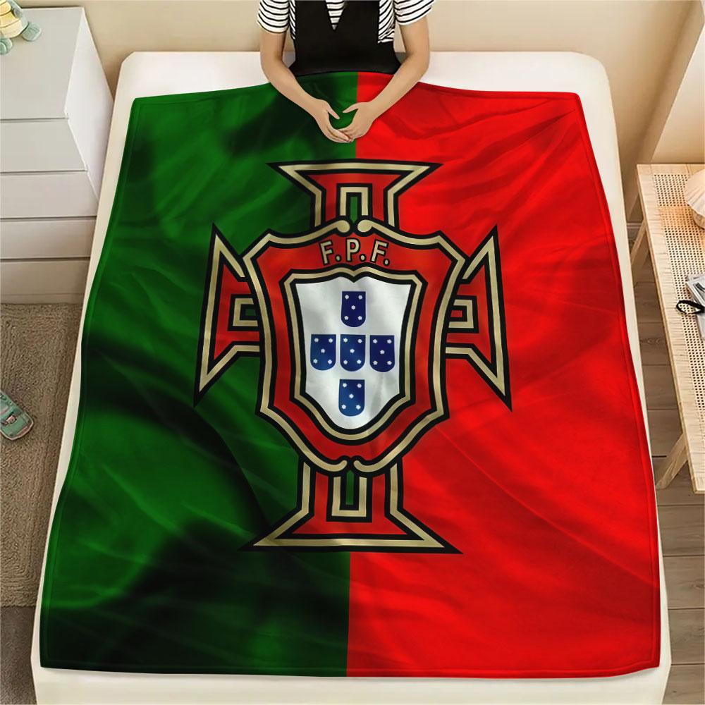 1PC Portugal National Football Team Patterned Flannel Blanket Suitable For All Seasons for Home Decor Warmth and Comfort Gifts Holiday Present