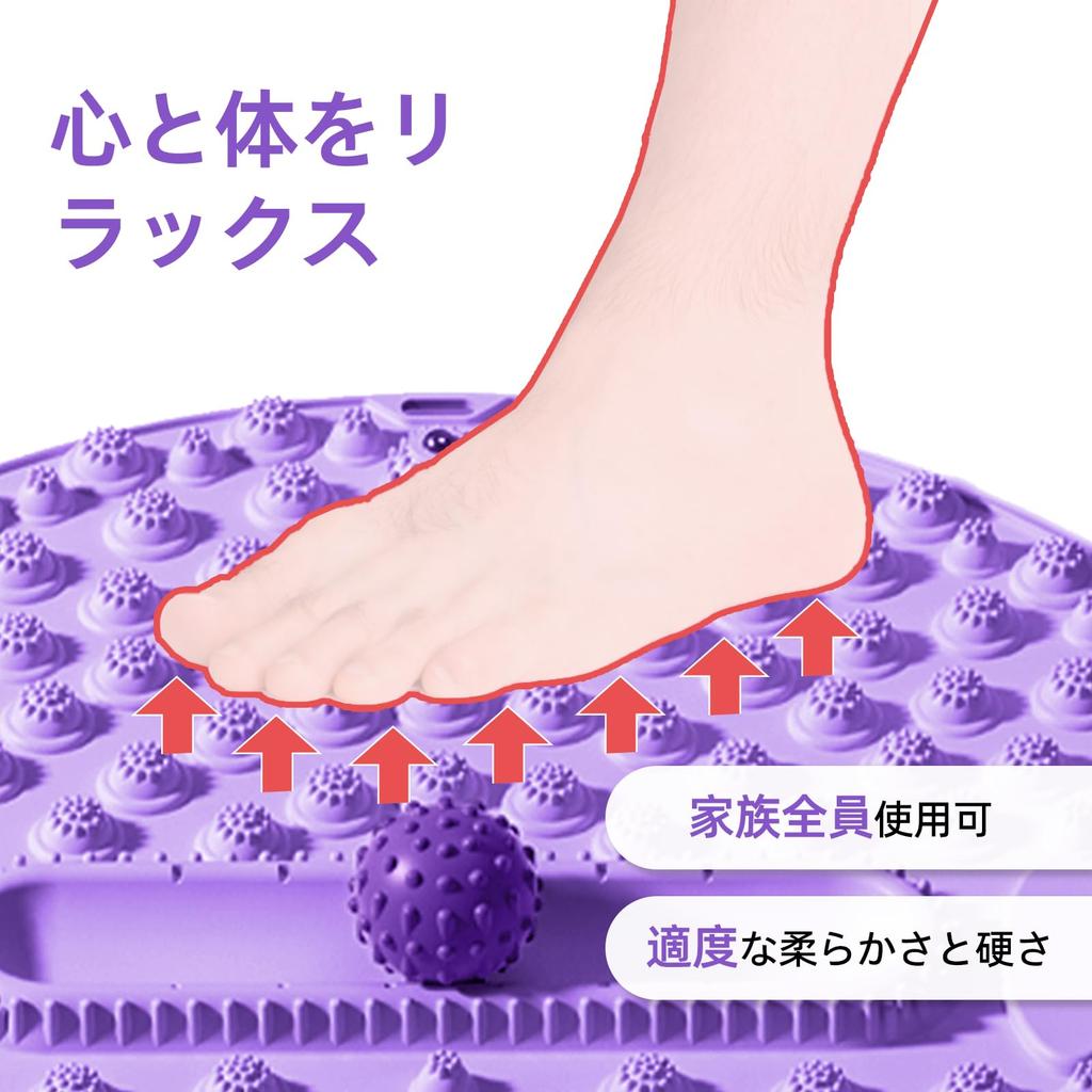 Foot Reflexology Shiatsu Foot Massage Mat with Central Massage Ball Ergonomic Shiatsu Pad for and Foot Foldable and Suitable for Home Use Mat, Board,