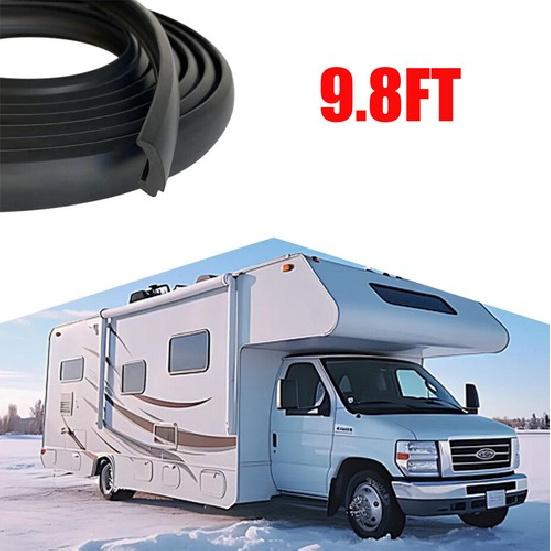 For Boats RV Window Edge Weatherstrip RV Window Rubber Seal Strip Black 9.8Feet