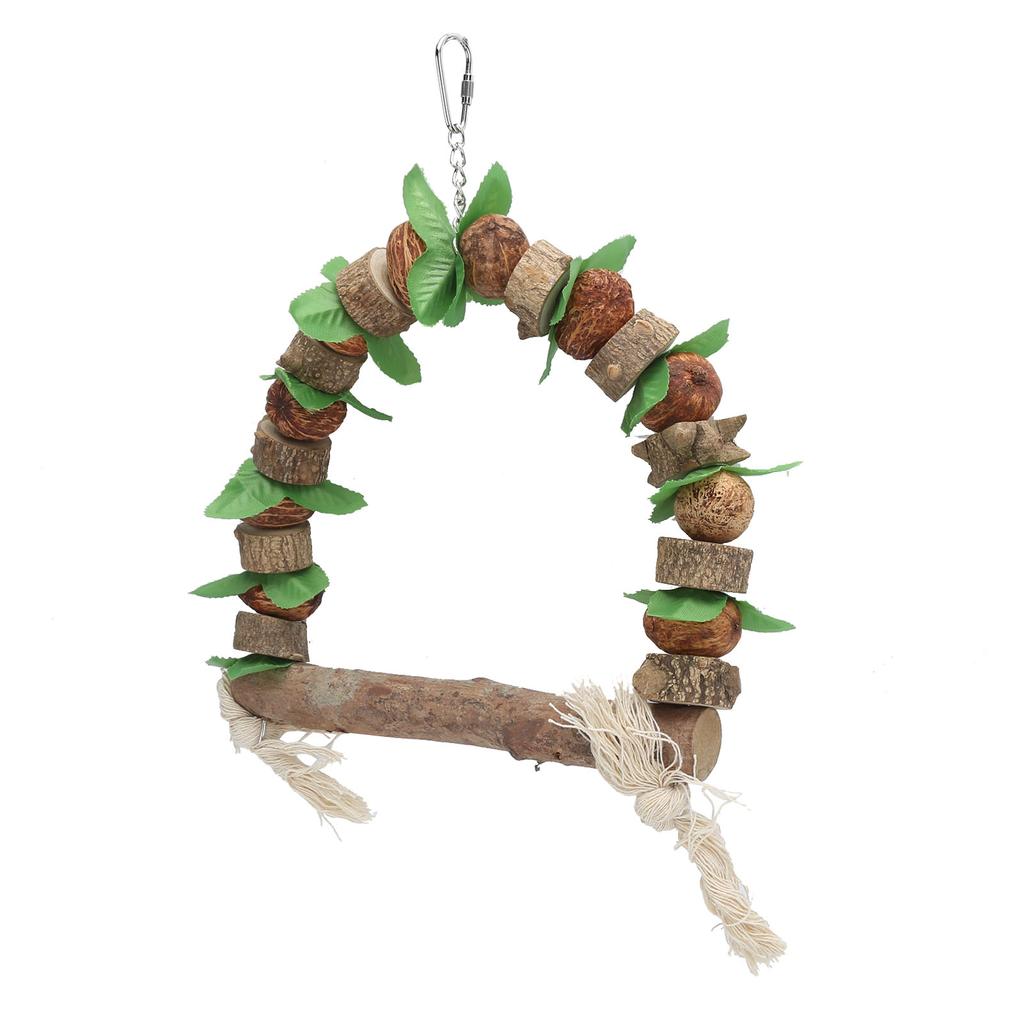 Vogelschaukel Holz Papageien Kauspielzeug Beißspielzeug Kletterspielzeug Hängendes Spielzeug Haustierkäfig Zubehör