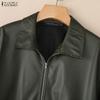 ZANZEA Women Spring Autumn Casual Long Sleeve Zipper Jackets