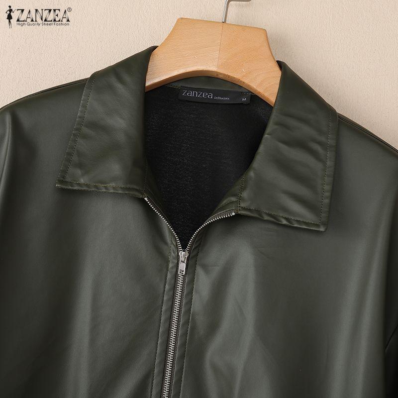 ZANZEA Women Spring Autumn Casual Long Sleeve Zipper Jackets