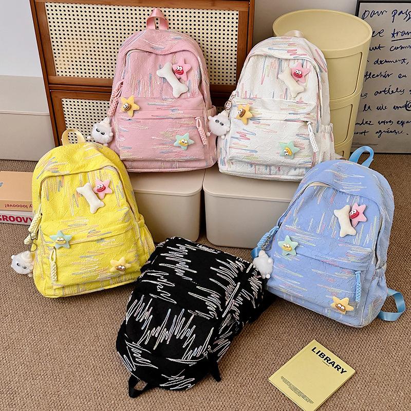 Korean-style Fresh Backpack, InS-style Fashionable Embroidered Thread Computer Backpack