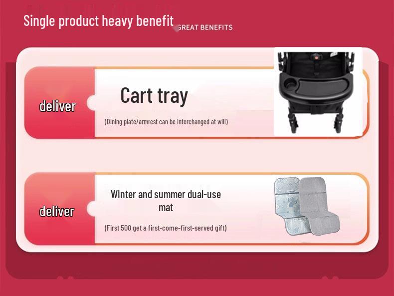 Compact Four-Wheel Baby Stroller: Sit, Lie, Fold - Lightweight Umbrella Design with Shock Absorption for Ages 0-3.
