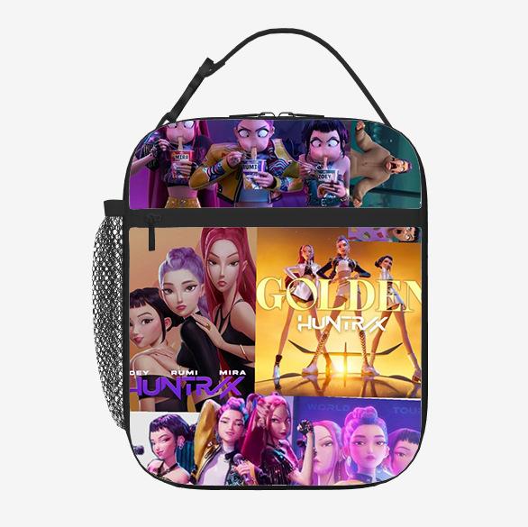 Elementary School Student Card Kpop Demon Hunter Thermal Insulation Bag Portable Outdoor Picnic Bag Children'S Lunch Box Bag Lunch Bag