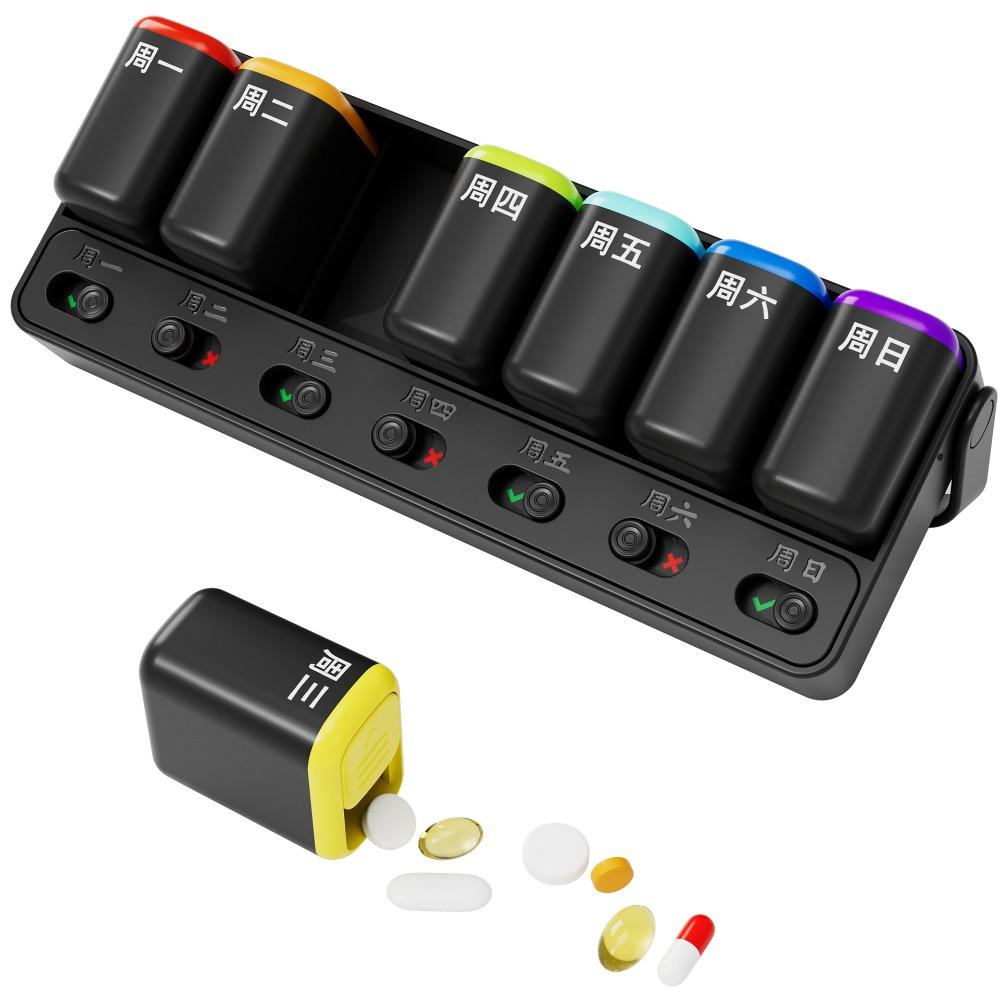 Detachable 7-Day Pill Organizer Sealed Weekly Pill Case Durable Daily Pill Box  Household