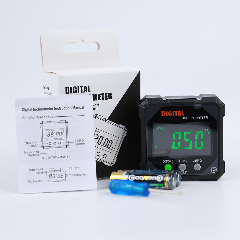 LED Digital Inclinometer Box with Backlit Display Angle Level Meter