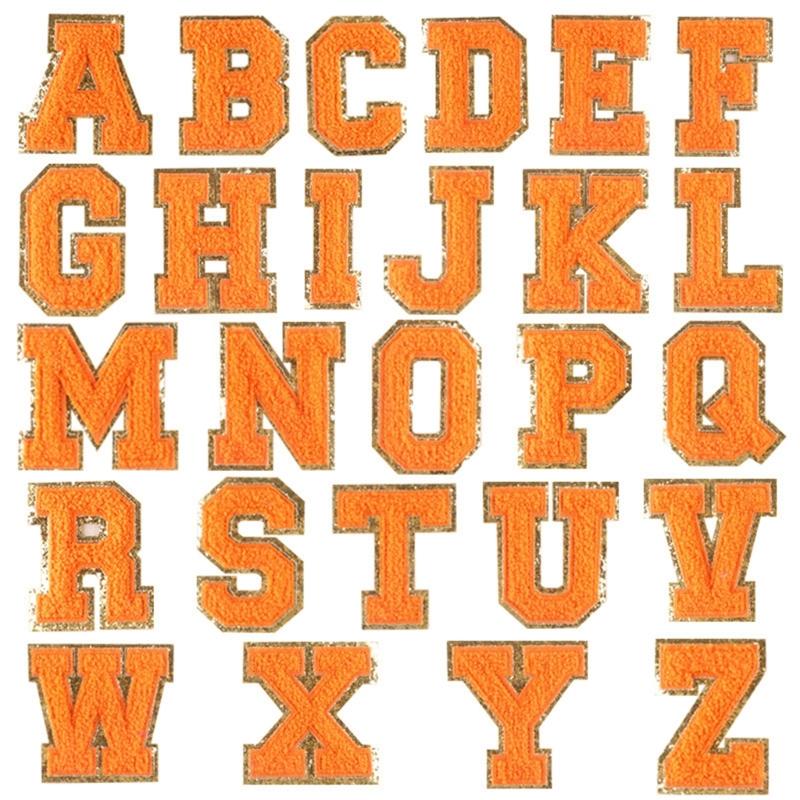 26Pieces Embroidered Letter Sew On Patches Embroidery Applique Letter Sew On Yarn Patches for Clothing Jeans Jackets