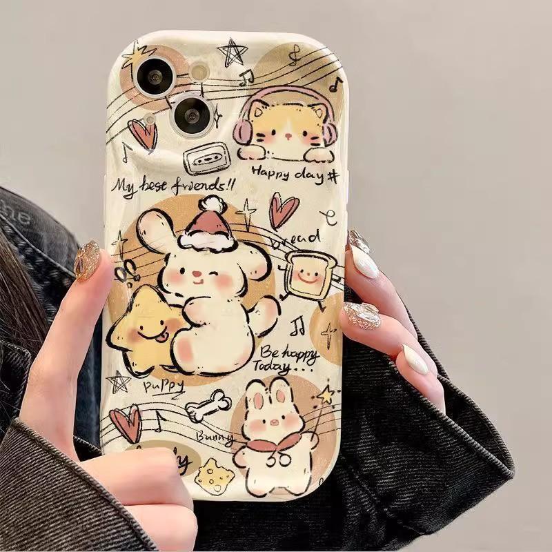 Soft Silicone Phone Case IPhone 17 Pro 16 15 Max 14 11 With Cute Cartoon Design Anti Drop Full Coverage