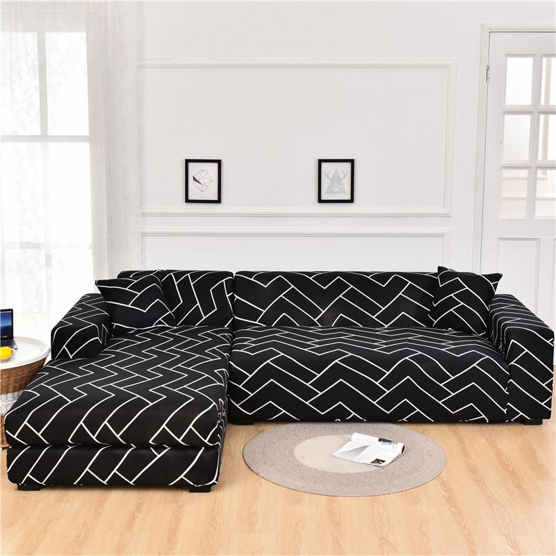 Elastic Sofa Covers for Living Room Pets Kids Chair Couch Cover Corner L Shaped Chaise Longue Slipcover Included 2pieces Cover