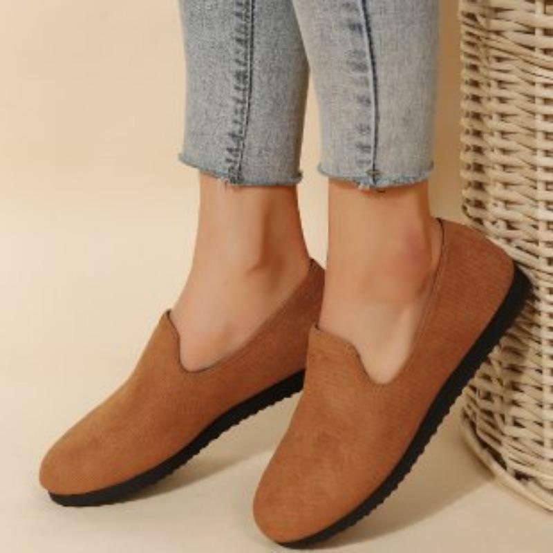 Large size spring and autumn new lazy shoes flat bottom solid color round head women's shoes large size women's shoes