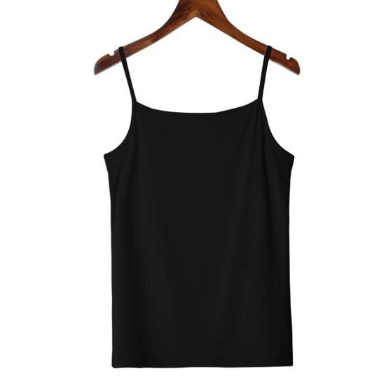 Summer Vest Sling Sleeveless Slim Version Tops Solid Color Soft Elastic Tank