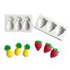 3 Cavities Pineapple Strawberry Silicone Sugarcraft Mold Resin Tools Cupcake Baking Mould Fondant Cake Decorating Tools