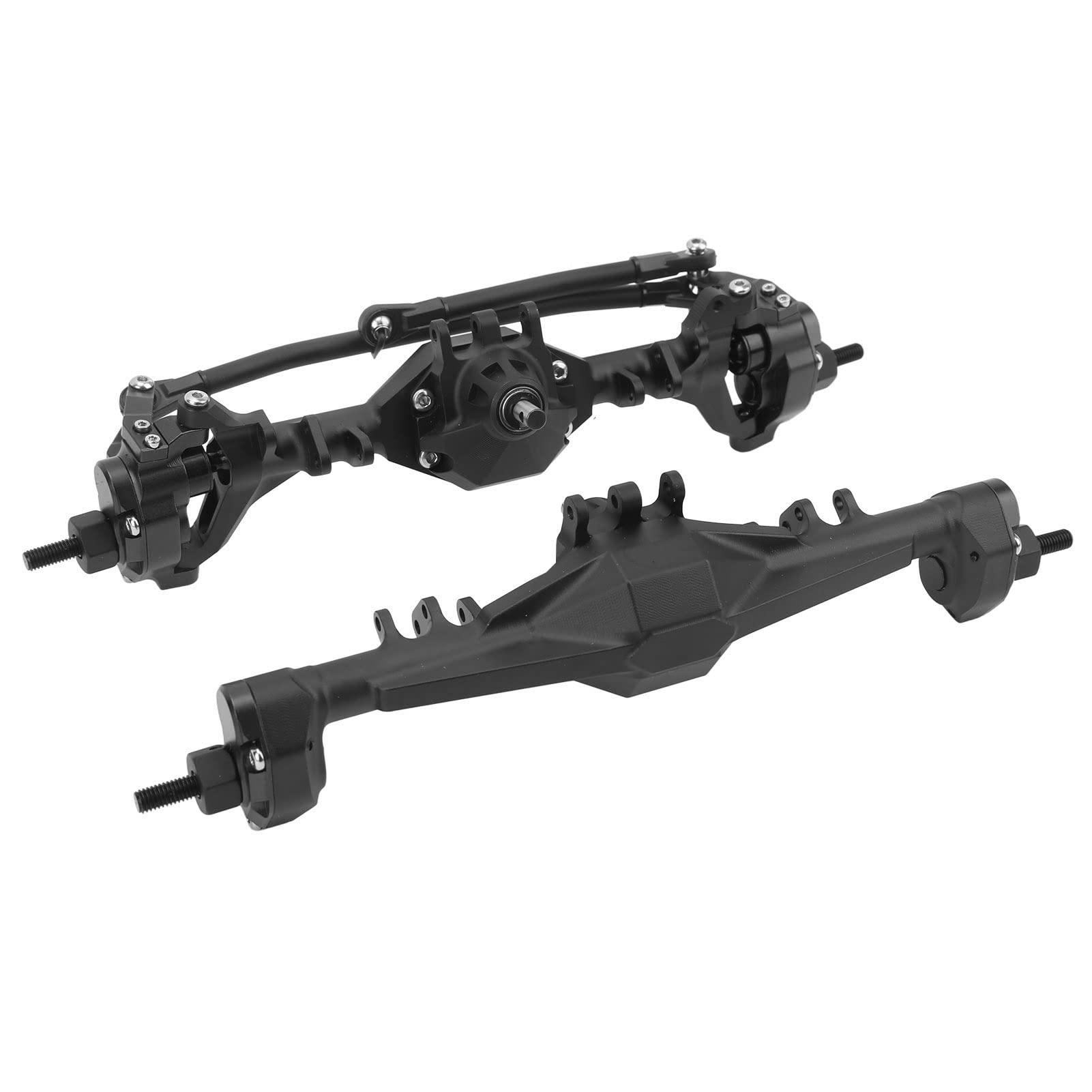 

RC Car Front Rear Axle RC Front Rear Axle Durable Wearable Length 223mm Height Extension Scx10II Set, (Black) чорний