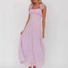 European and American Cross-border New Purple Backless Ruffled Spaghetti Strap Dress for Women, Summer Elegant A-line Long Skirt