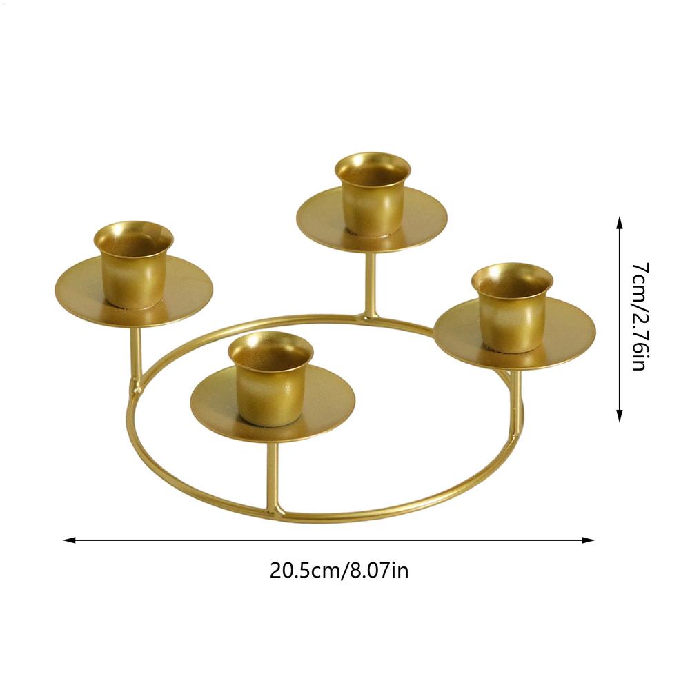 

Gold Candle Holders Set Metal Round Display Stand Advent Wreath Candle Stick for Table Decor Farmhouse Dining Party Centerpiece