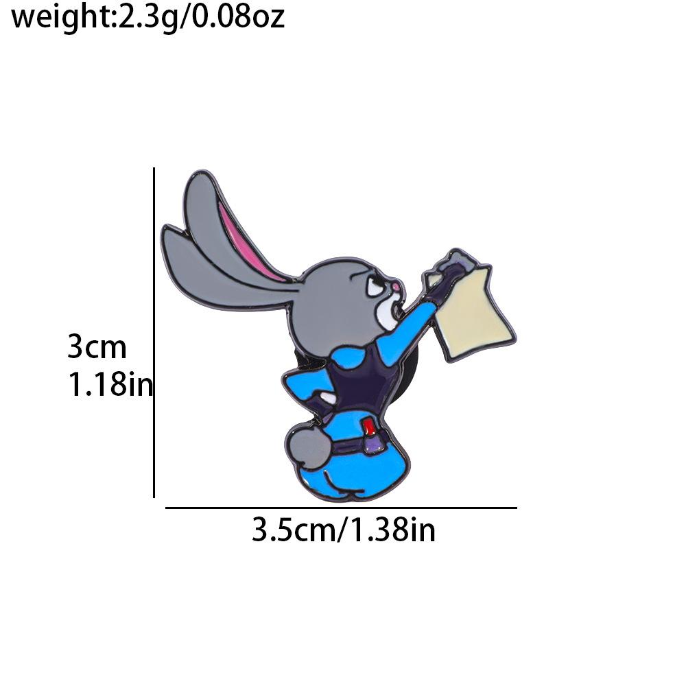 Милый Творческий Личность Веселый Зверополис Металлический Значок Тигр Шериф Кролик Офицер Лис Брошь
